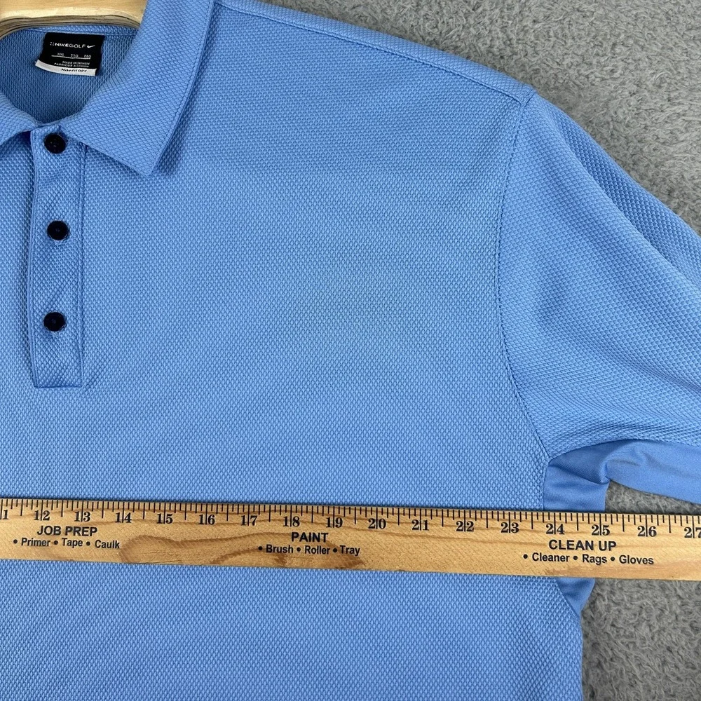 Nike Golf Polo Shirt‎ Mens XXL Blue Fit Dry Performance Athletic Swoosh Logo